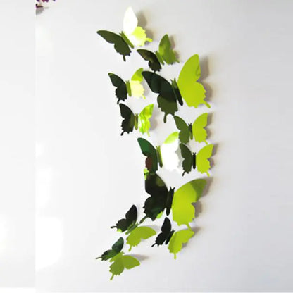 3D Mirror Butterfly Wall Stickers for Home Decor (12 pcs)