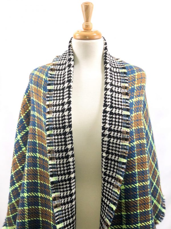 Green Tartan Pattern Blanket Scarf-2