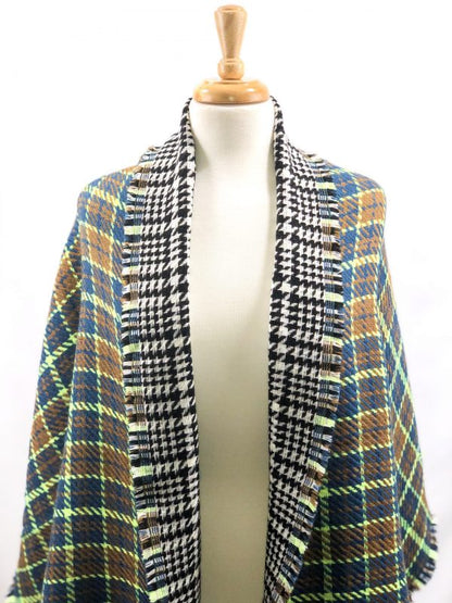 Green Tartan Pattern Blanket Scarf-2