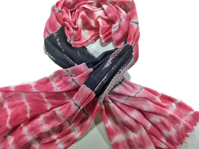 Handmade Cotton Tie-Dye Rose Scarf-1