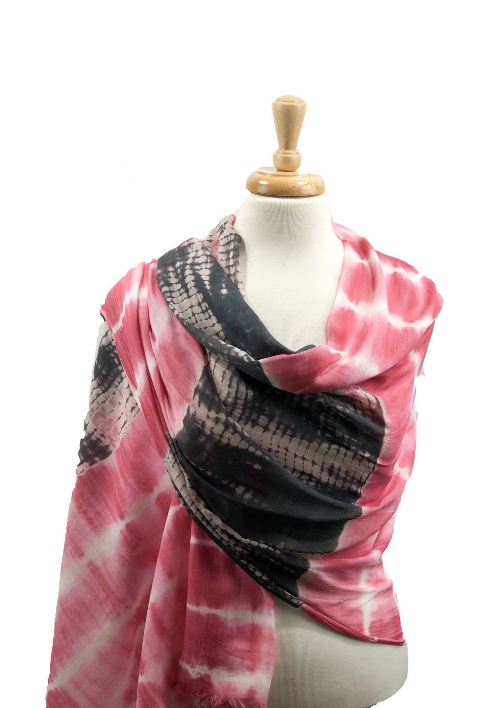 Handmade Cotton Tie-Dye Rose Scarf-2