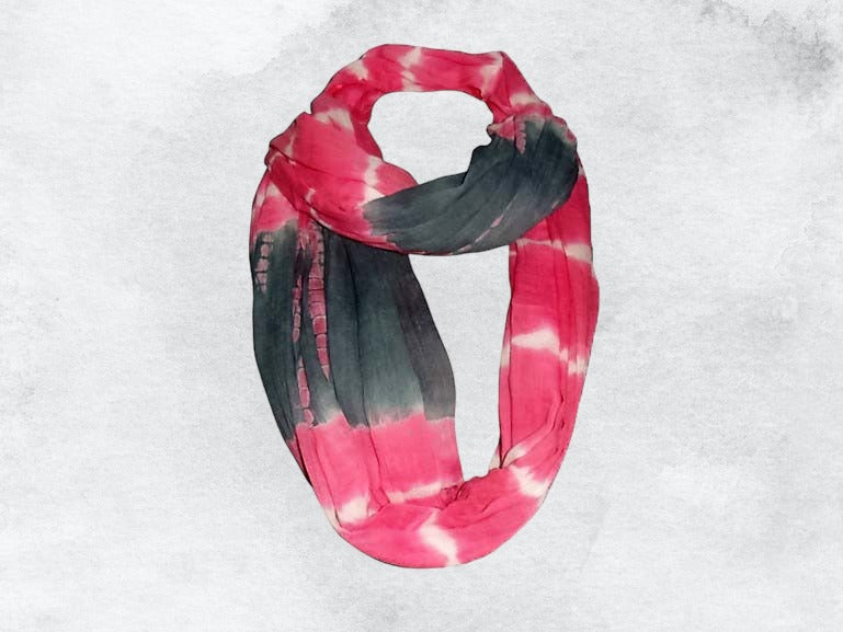 Handmade Cotton Tie-Dye Rose Scarf-0