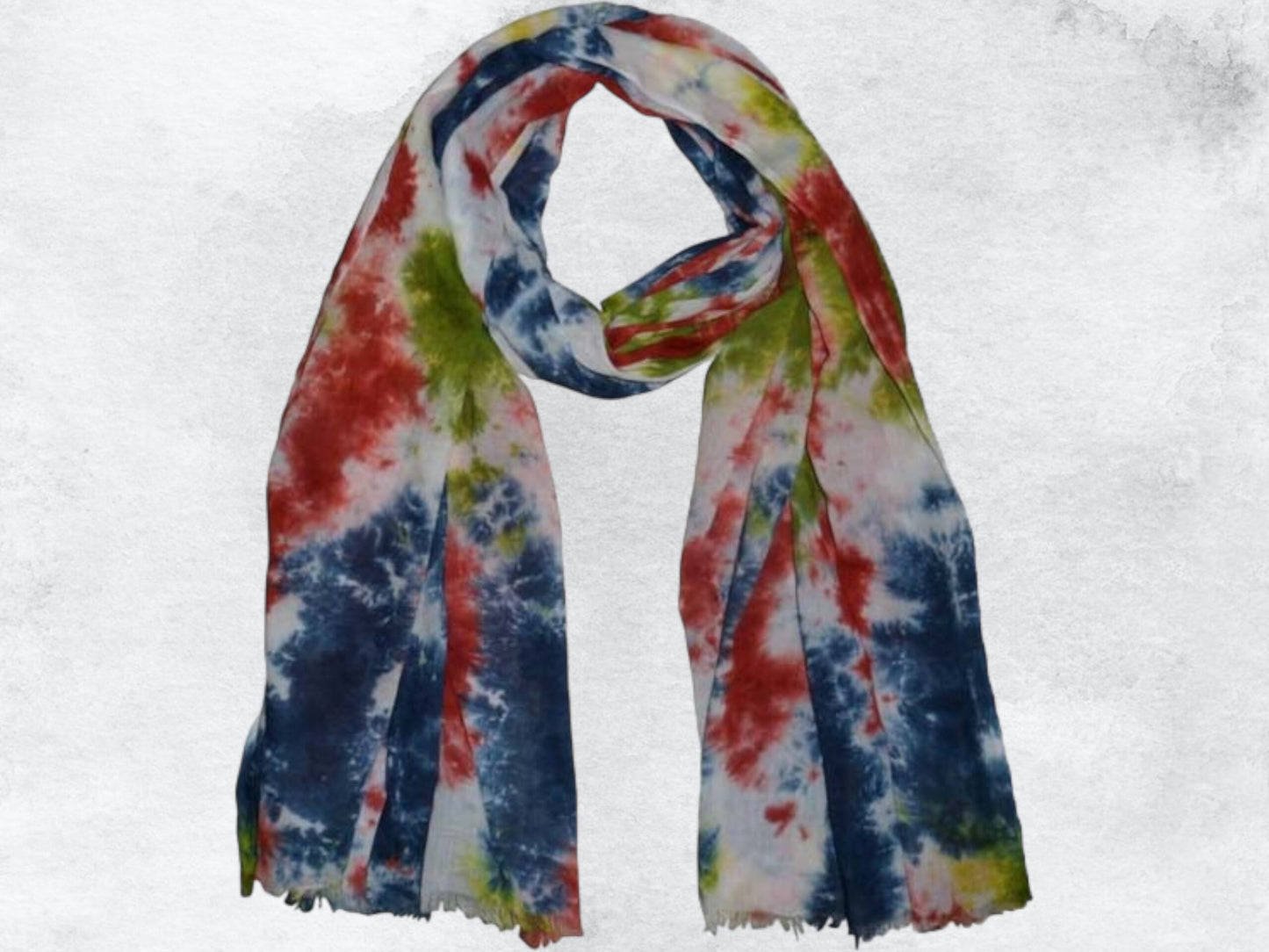 Handmade Cotton Tie-Dye US Flag Scarf-0
