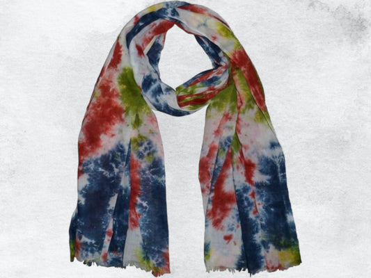 Handmade Cotton Tie-Dye US Flag Scarf-0