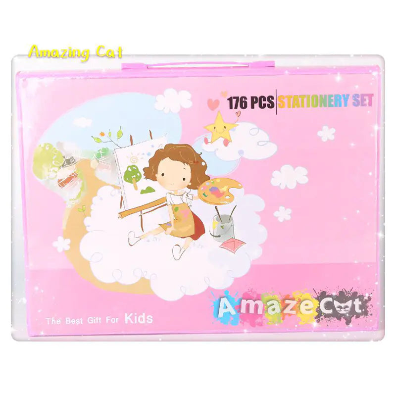 Children's Oil and Watercolor Paint Set with Brushes