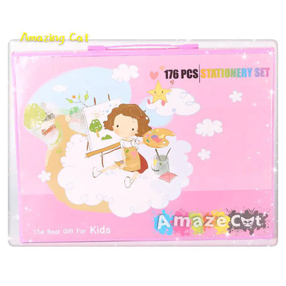 Children's Oil and Watercolor Paint Set with Brushes