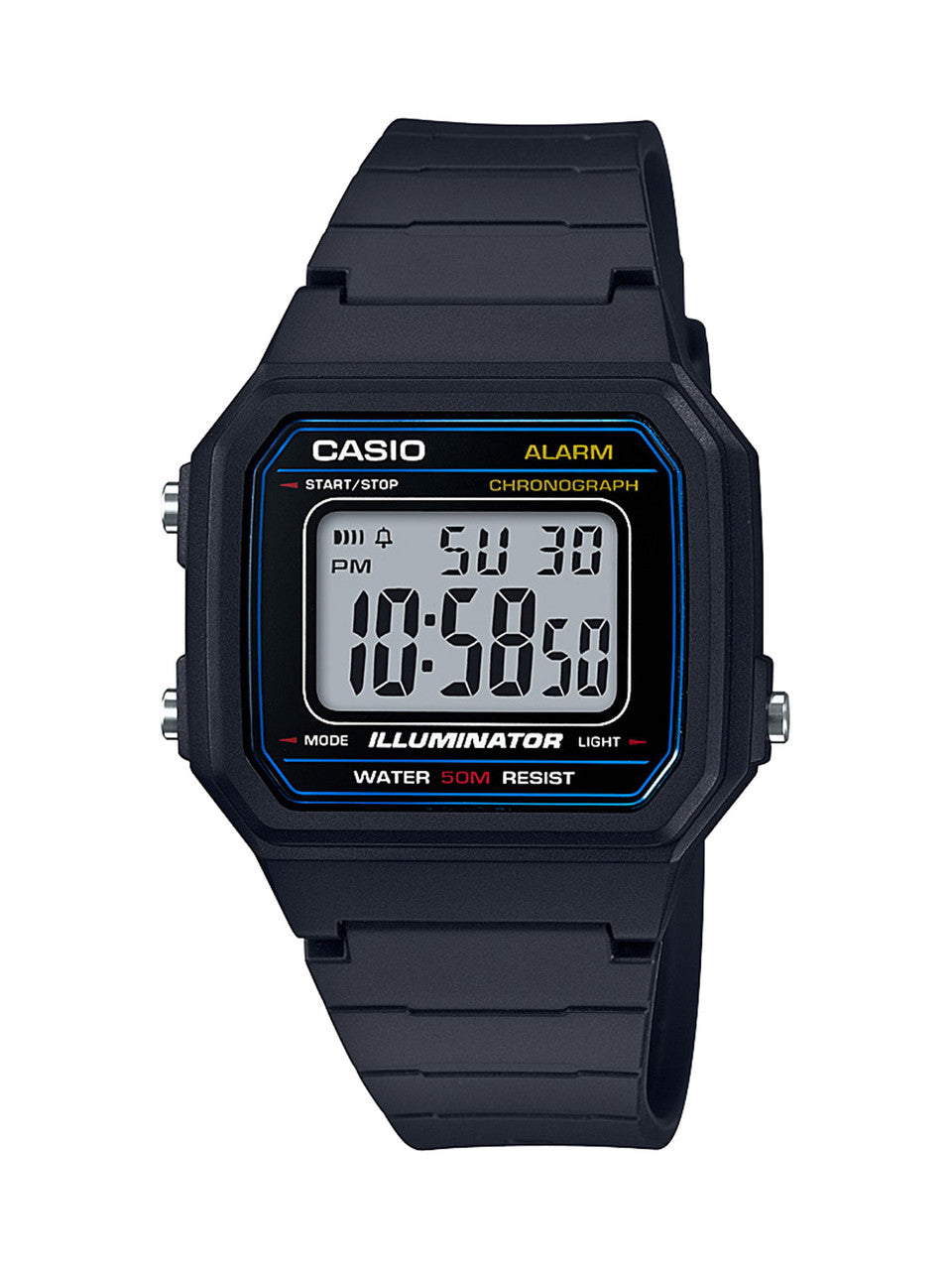 Casio Men's 'Classic' Quartz Resin Casual Watch, Color Black (Model: W-217H-1AVCF)-0