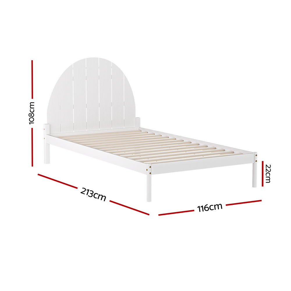 NNEDSZ Bed Frame King Single Size Wooden White DALY-1