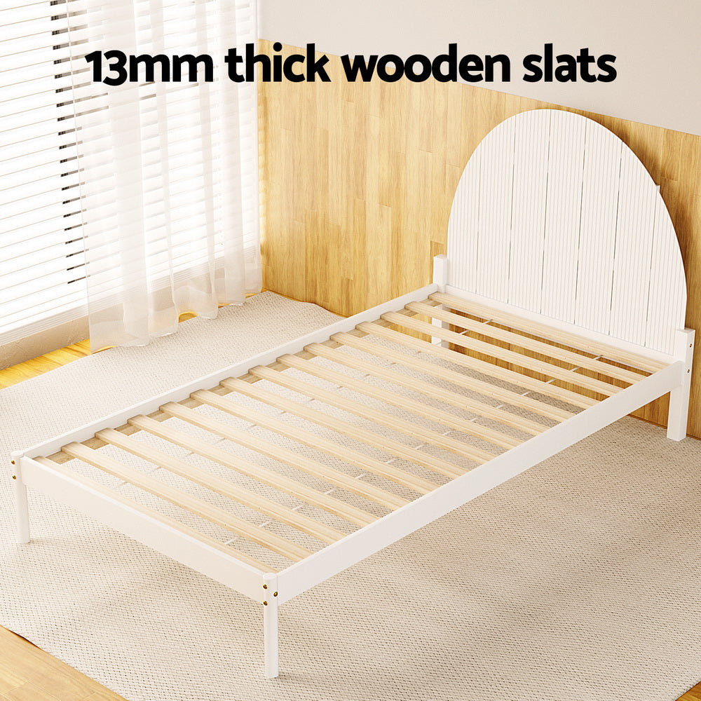 NNEDSZ Bed Frame King Single Size Wooden White DALY-4