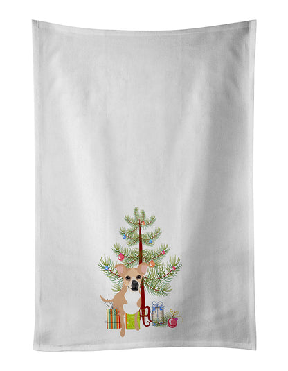 Chihuahua Gold and White Christmas Kitchen Towel Set of 2-0
