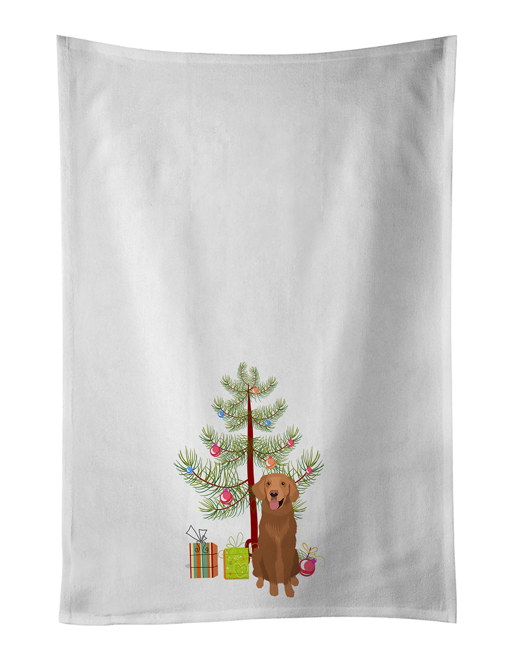 Golden Retriever Red #1 Christmas Kitchen Towel Set of 2-0