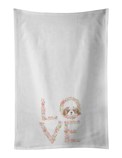 Cavalier Spaniel Blenheim Puppy LOVE Kitchen Towel Set of 2-0