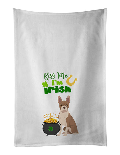 Fawn Boston Terrier St. Patrick's Day Kitchen Towel Set of 2-0