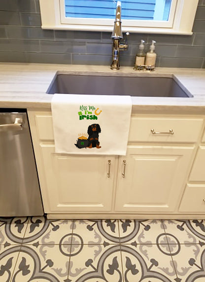 Black and Tan Cavalier Spaniel St. Patrick's Day Kitchen Towel Set of 2-1