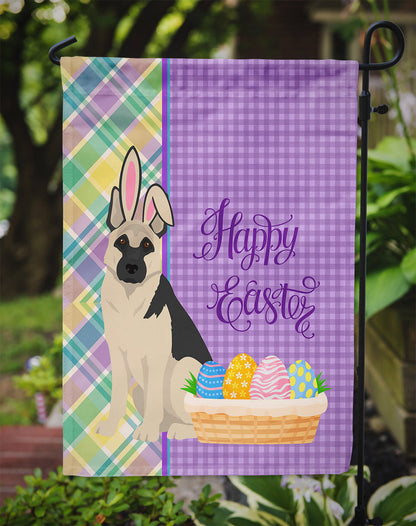 Black and Silver German Shepherd Easter Garden Flag-2