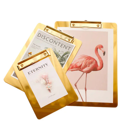 Gold Stainless Steel Menu Clipboard for Restaurants