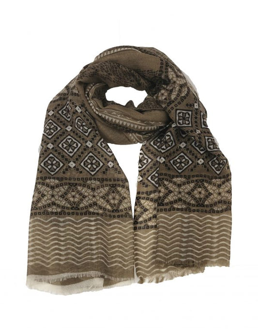 Hand Painted Wool And Silk Blend Scarf-0