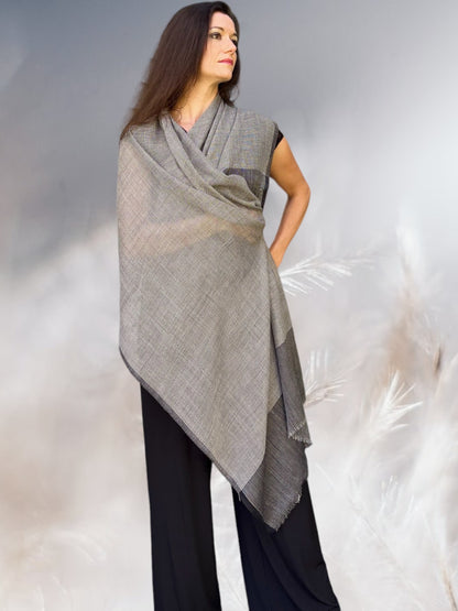 Black and White Gingham Check Scarf-1