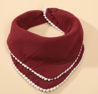 Cotton Gauze Baby Bibs with Lace for Newborns