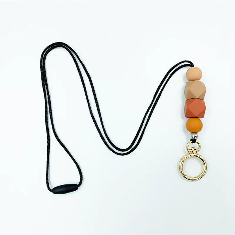 Amazon Badge Holder Keychain with Silicone Beads Lanyard