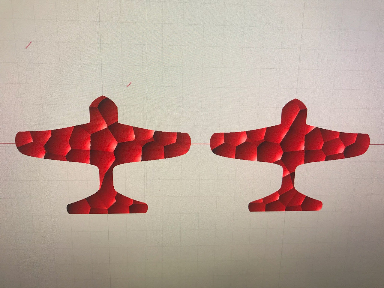 Custom Design: Airplane Stud Earrings- 18K Gold: 12mm-22