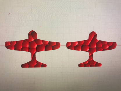 Custom Design: Airplane Stud Earrings- 18K Gold: 12mm-22