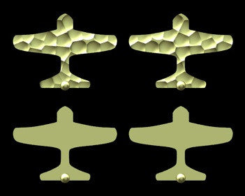 Custom Design: Airplane Stud Earrings- 18K Gold: 12mm-19