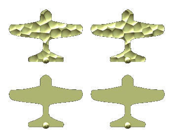 Custom Design: Airplane Stud Earrings- 18K Gold: 12mm-20