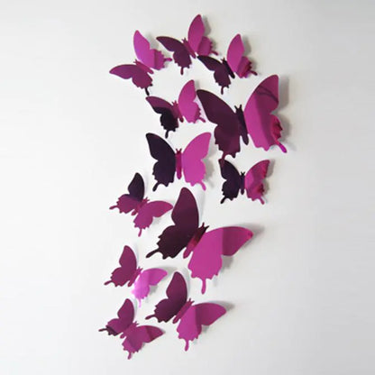 3D Mirror Butterfly Wall Stickers for Home Decor (12 pcs)