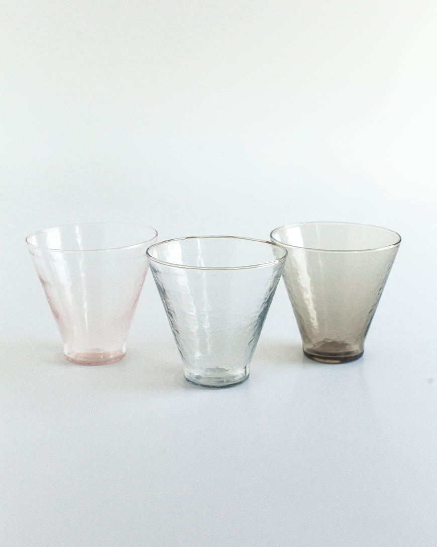 Handblown Hammered Funneled Glasses | Set of 2-2