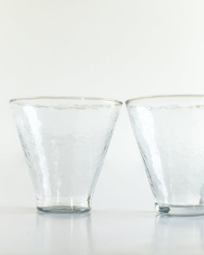 Handblown Hammered Funneled Glasses | Set of 2-5