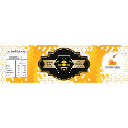 Honey Labels Long with Nutritional Facts Small  20 x 4.5 cm-1