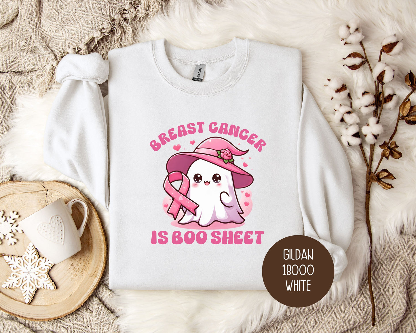 Breast Cancer Is Boo Sheet Sweatshirt-4