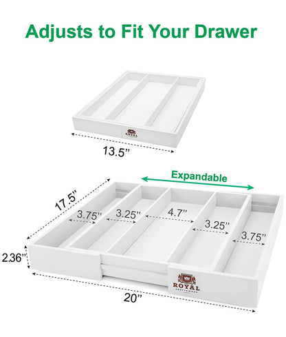 Cutlery And Utensil Organizer Tray White-4