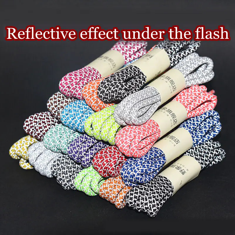Reflective Round Sports Shoelaces with High Light