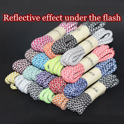 Reflective Round Sports Shoelaces with High Light
