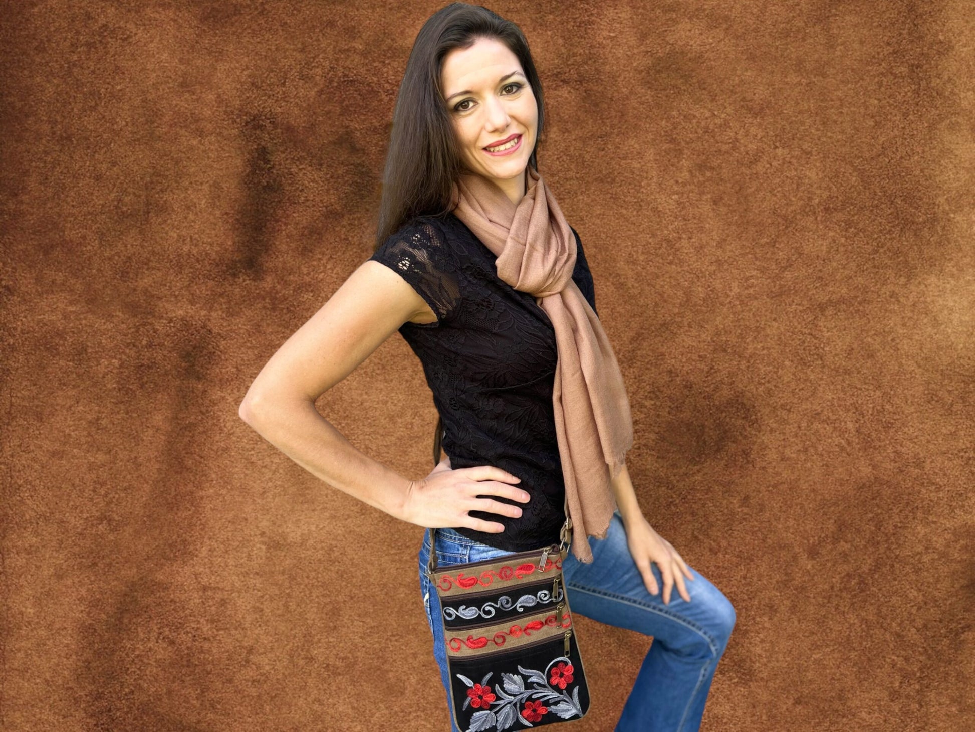 Beige Featherlight Solid Wool Scarf-1