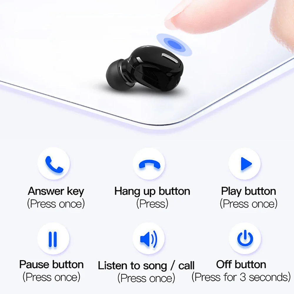 NNEOBA Wireless Bluetooth 5.0 Earphone with Mic – Single In-Ear Sports Headset-3