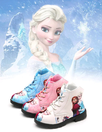 Frozen Princess Cotton Boots for Girls, Cartoon Snow Boots