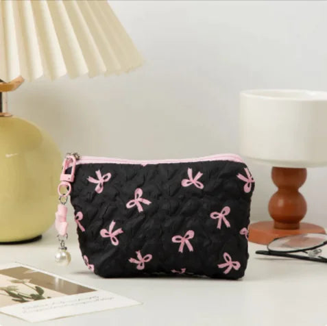 Large Bow Clutch Cosmetic Bag