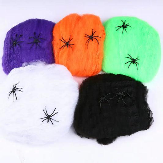 Home Decoration Props with Spider Cotton Accents
