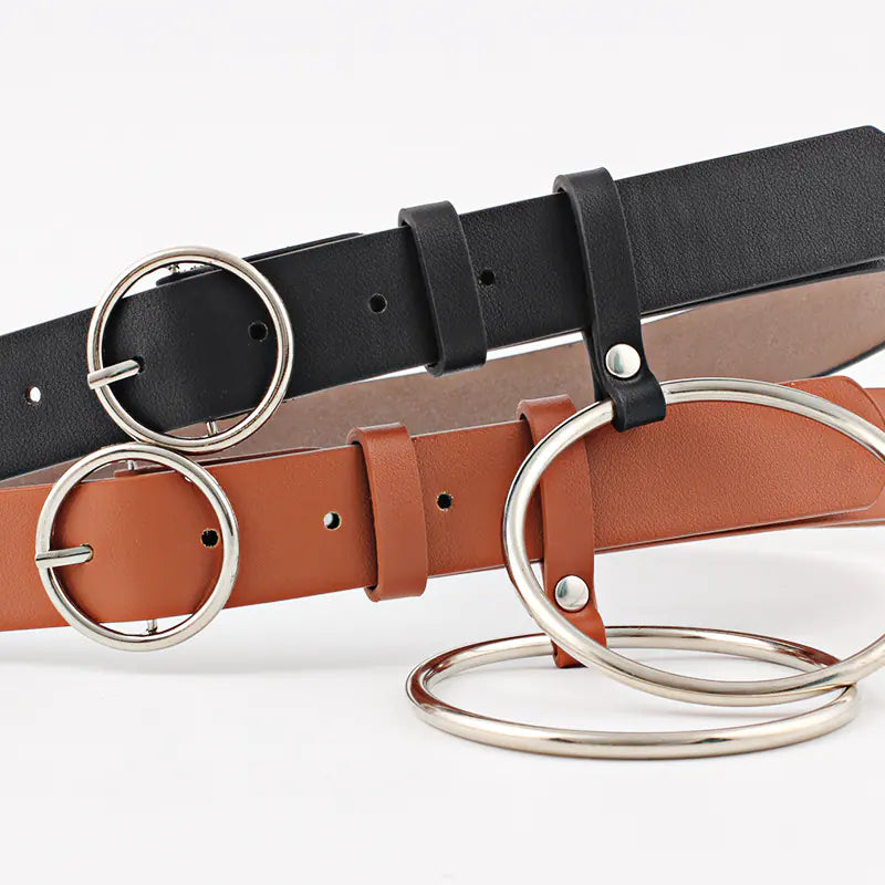 New Silver Circle Belt for Women - Versatile Decor