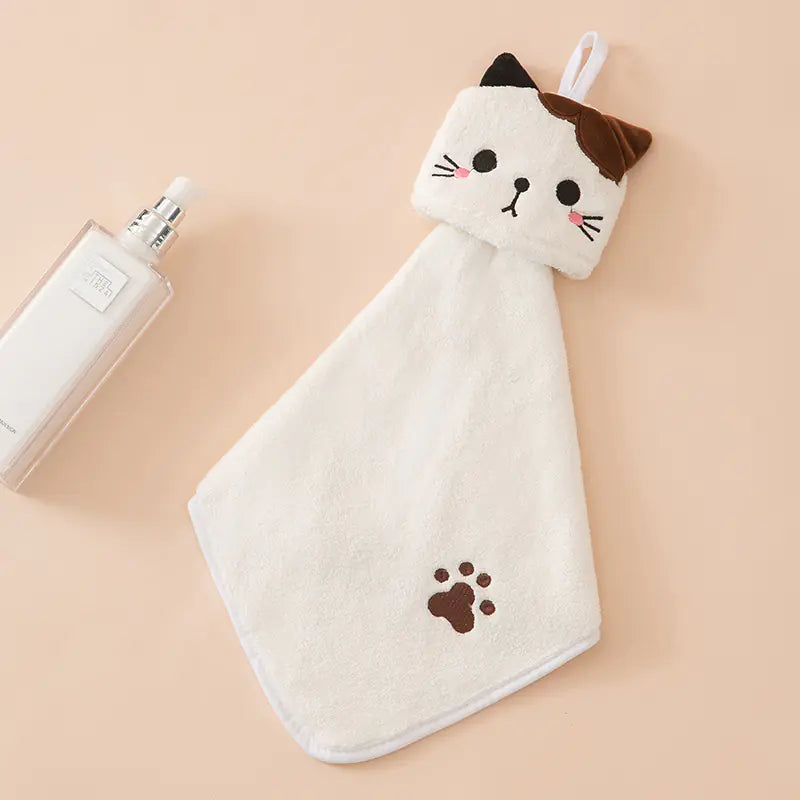 Cartoon Absorbent Hand Towel for Kids' Bathroom Decor