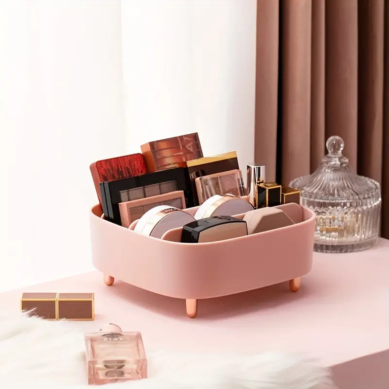 Compact Makeup Organizer with 4 Spaces for Cosmetics