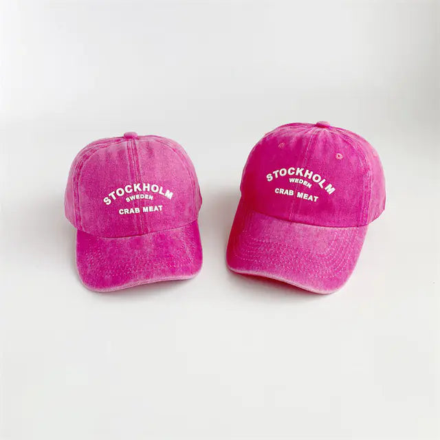 Retro Letter Baseball Caps for Kids - Spring/Summer