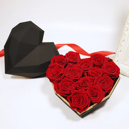 Creative Diamond Heart Eternal Flower Gift Box