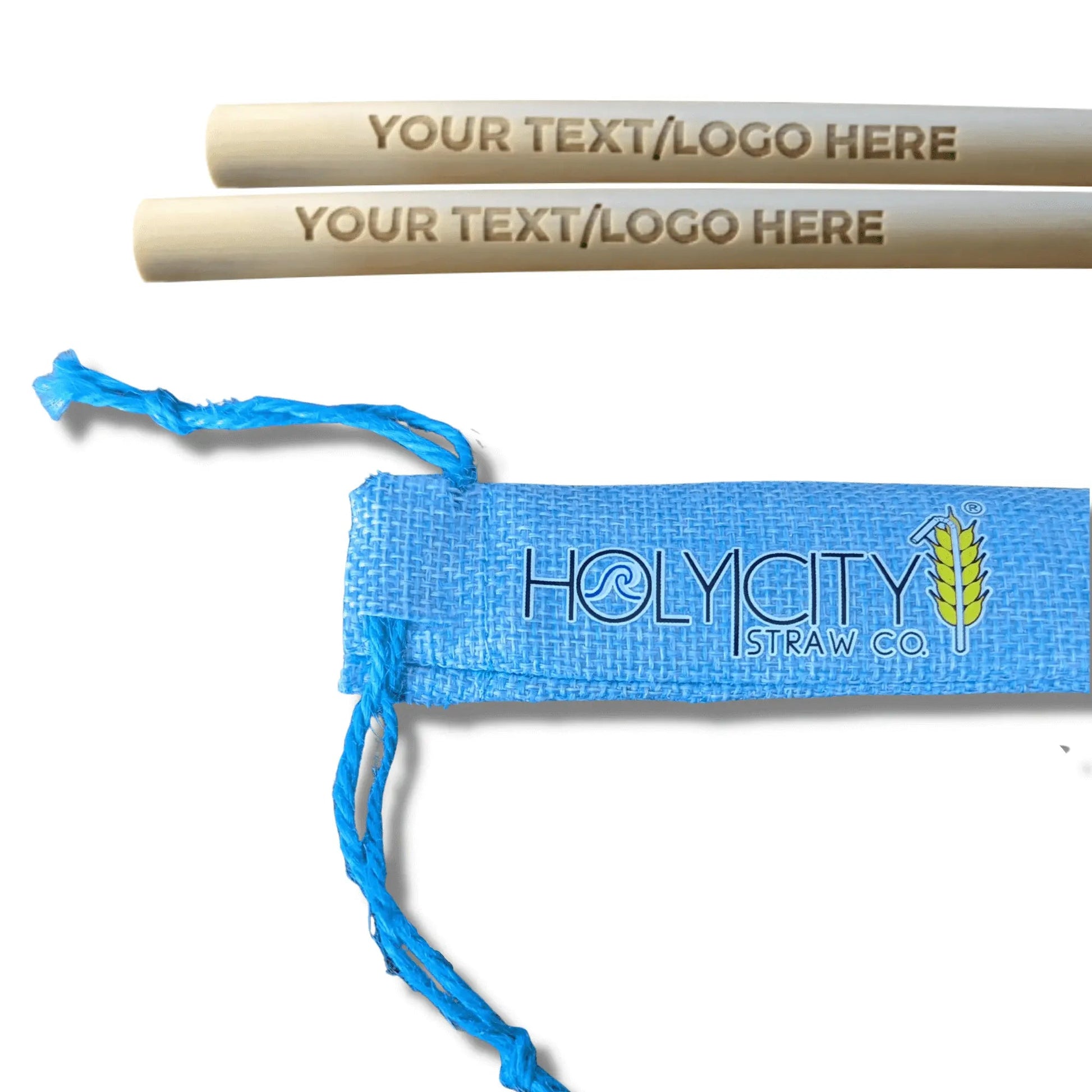 Customizable Two Straw/ Holy City Branded Jute Pouch Combo-0