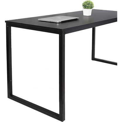 Black Metal Frame Wood Top Modern Home Office Laptop Computer Desk Writing Table-1