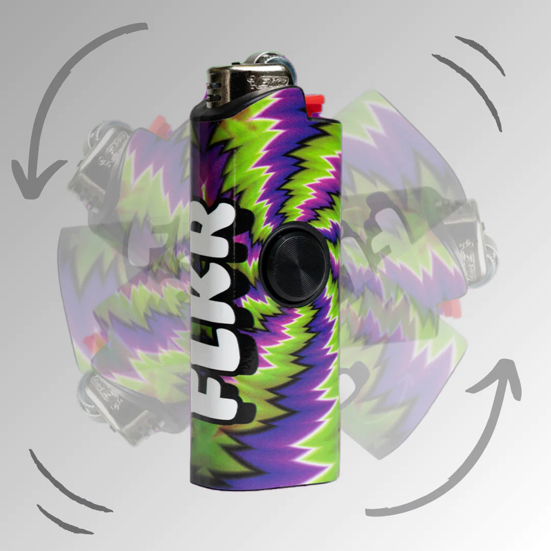 FLKR LYTR® Amazon Prime Must Have Fidget Spinner Lighter Case "Trippy" for Bic® Lighter Case - $11.99