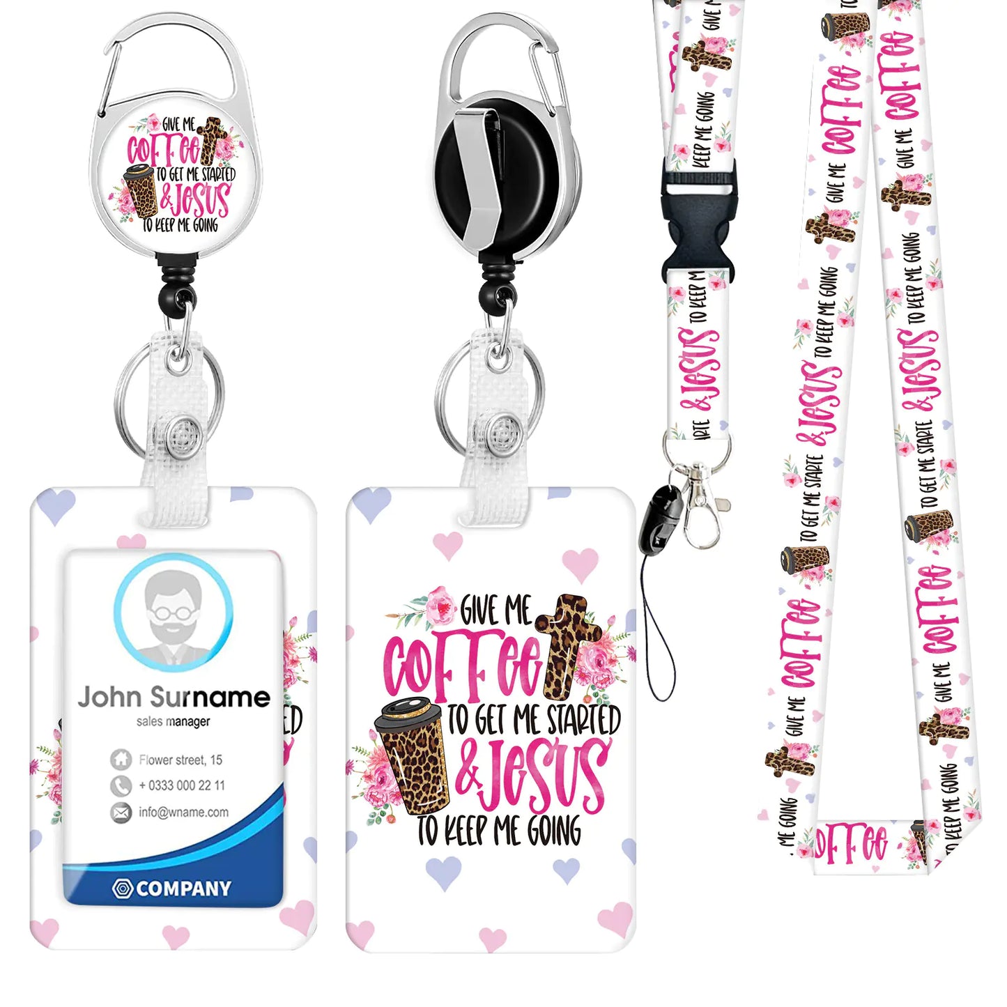 Zinc Alloy Rainbow Lanyard with PVC ID Card Holder